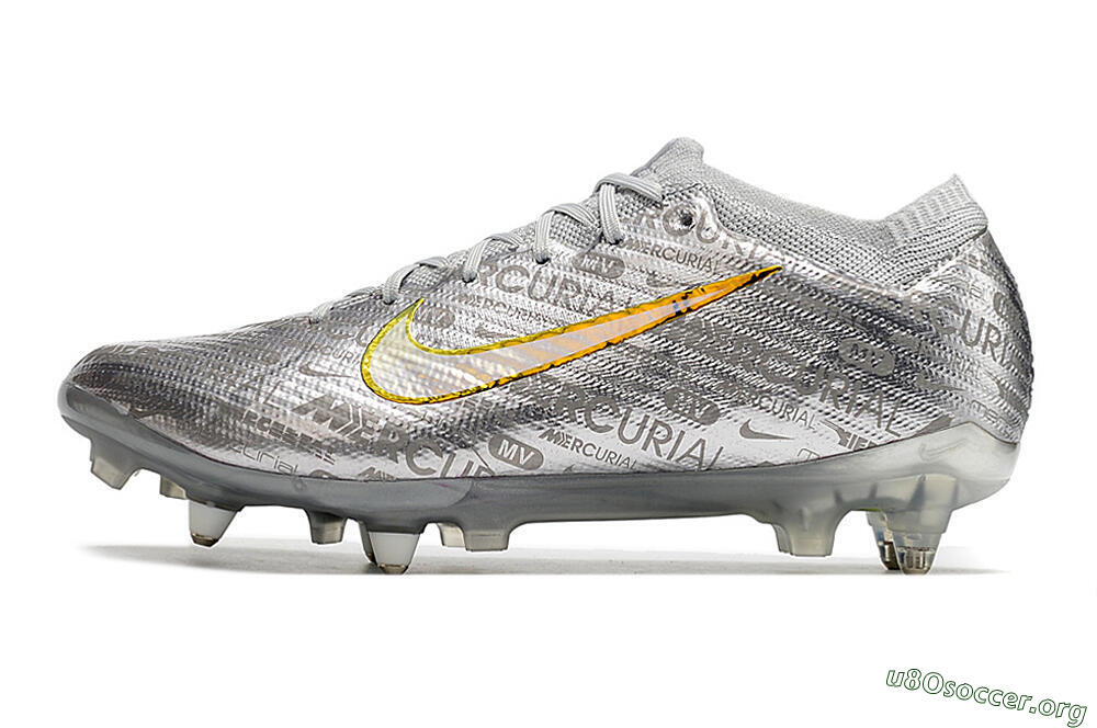 Nike Air Zoom Mercurial Vapor 15 Elite SG Football Boots - Silver/Gold 3