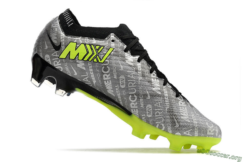 Nike AIR Zoom Mercurial Vapor 15 Elite FG Football Boots - Silver/Green/Black 4