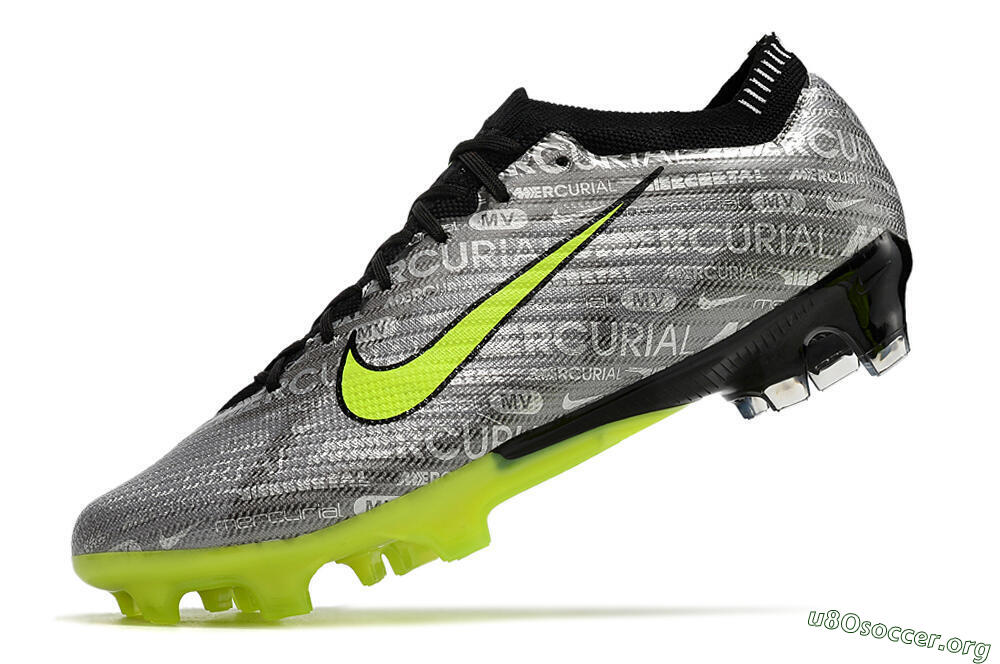 Nike AIR Zoom Mercurial Vapor 15 Elite FG Football Boots - Silver/Green/Black 5