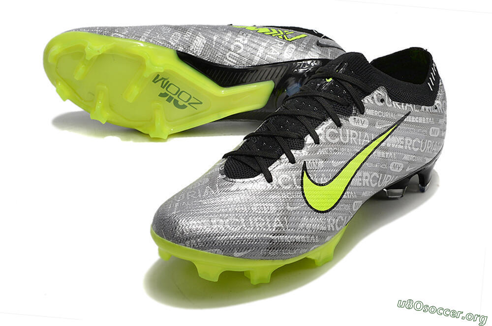 Nike AIR Zoom Mercurial Vapor 15 Elite FG Football Boots - Silver/Green/Black 0