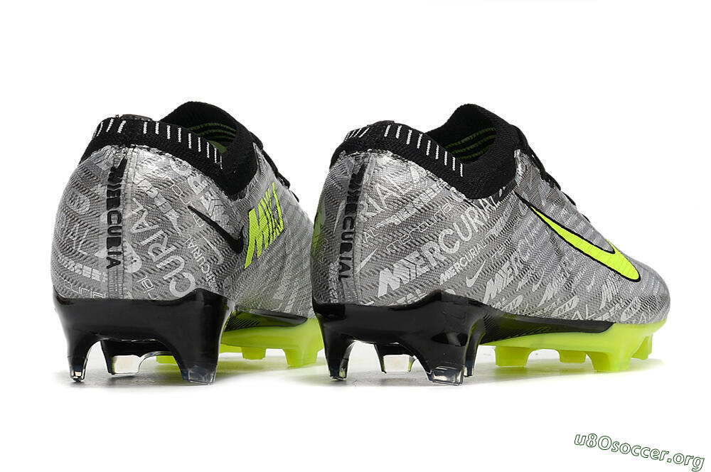Nike AIR Zoom Mercurial Vapor 15 Elite FG Football Boots - Silver/Green/Black 6