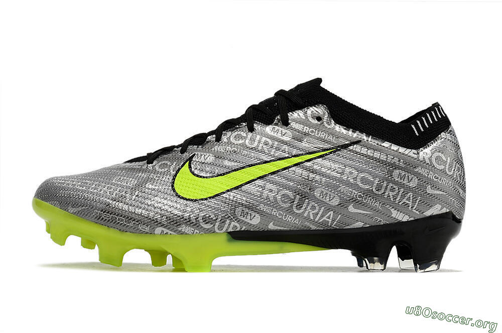 Nike AIR Zoom Mercurial Vapor 15 Elite FG Football Boots - Silver/Green/Black 3