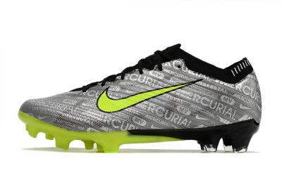 Nike AIR Zoom Mercurial Vapor 15 Elite FG Football Boots - Silver/Green/Black