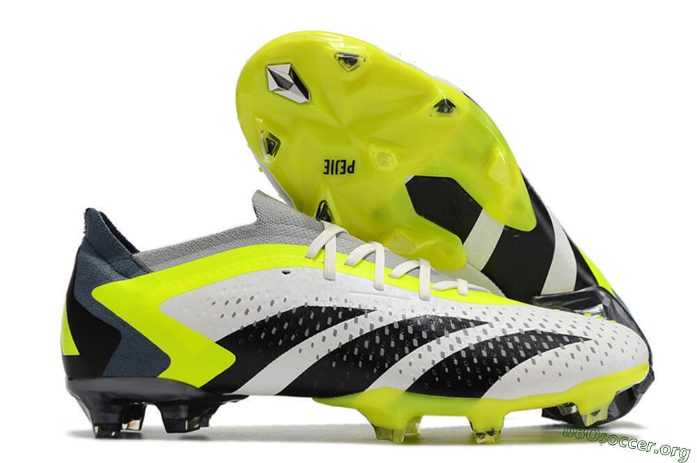 Adidas Predator Accuracy.1 Low FG Football Boots - White/Black/Green 2