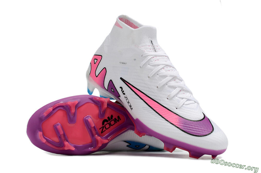 Nike Air Zoom Mercurial Superfly 9 Elite FG Football Boots - White/Pink/Purple 0