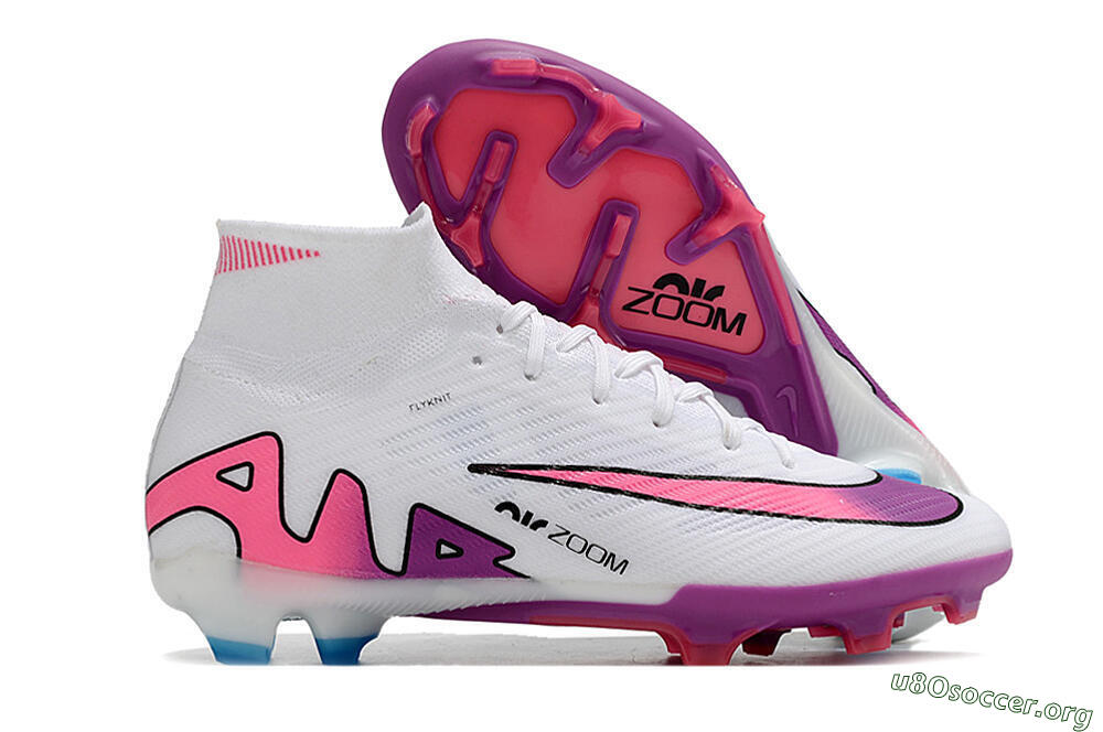 Nike Air Zoom Mercurial Superfly 9 Elite FG Football Boots - White/Pink/Purple 2
