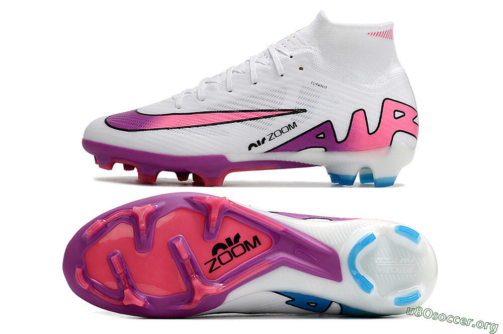 Nike Air Zoom Mercurial Superfly 9 Elite FG Football Boots - White/Pink/Purple 1
