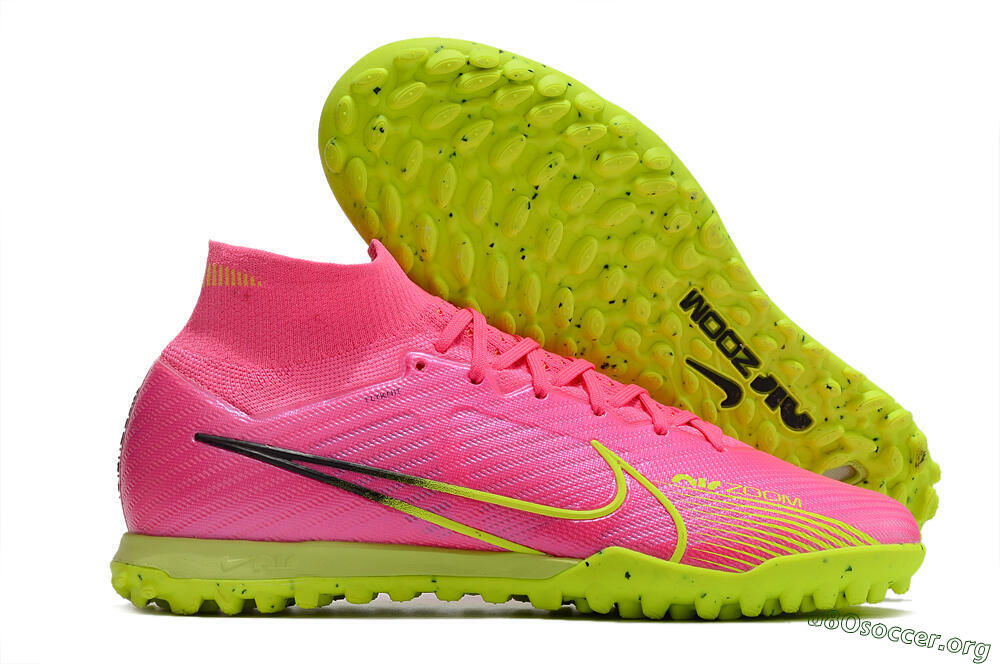 Nike Air Zoom Mercurial Superfly 9 Elite TF Football Shoes - Pink/Green/Black 2