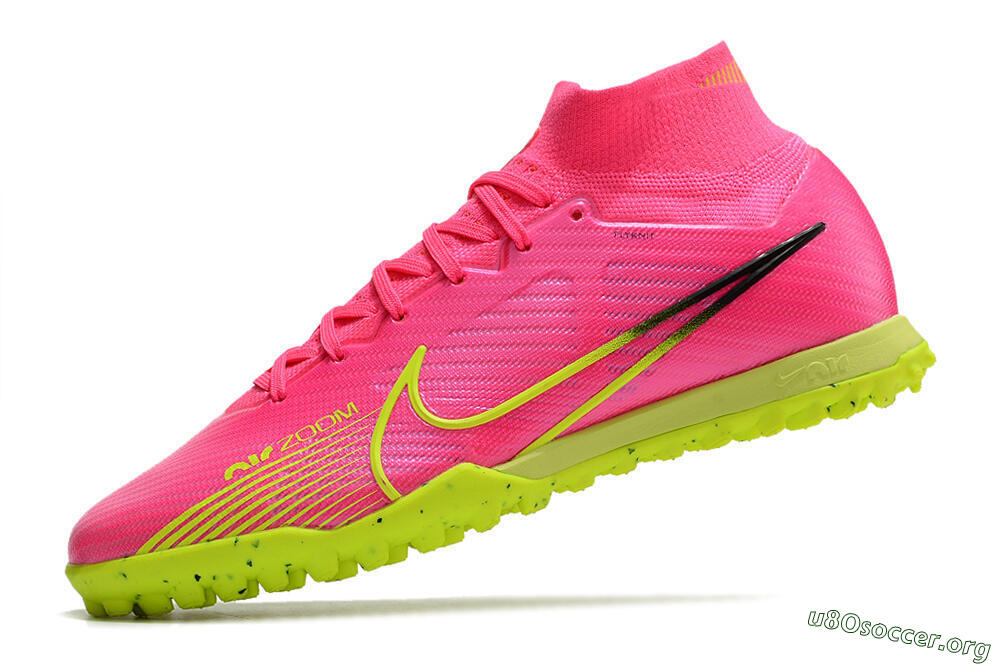 Nike Air Zoom Mercurial Superfly 9 Elite TF Football Shoes - Pink/Green/Black 4