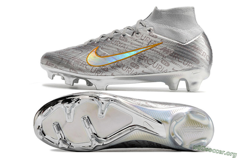 Nike Air Zoom Mercurial Superfly 9 Elite FG Football Boots - Silver/Gold 1