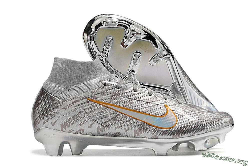 Nike Air Zoom Mercurial Superfly 9 Elite FG Football Boots - Silver/Gold 2