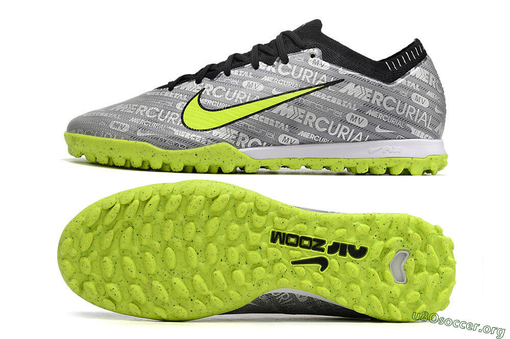 Nike Air Zoom Mercurial Vapor Elite TF Football Shoes - Grey/Black/Yellow 1