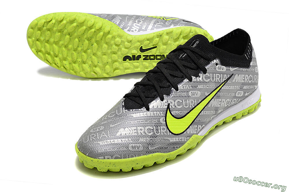 Nike Air Zoom Mercurial Vapor Elite TF Football Shoes - Grey/Black/Yellow 0