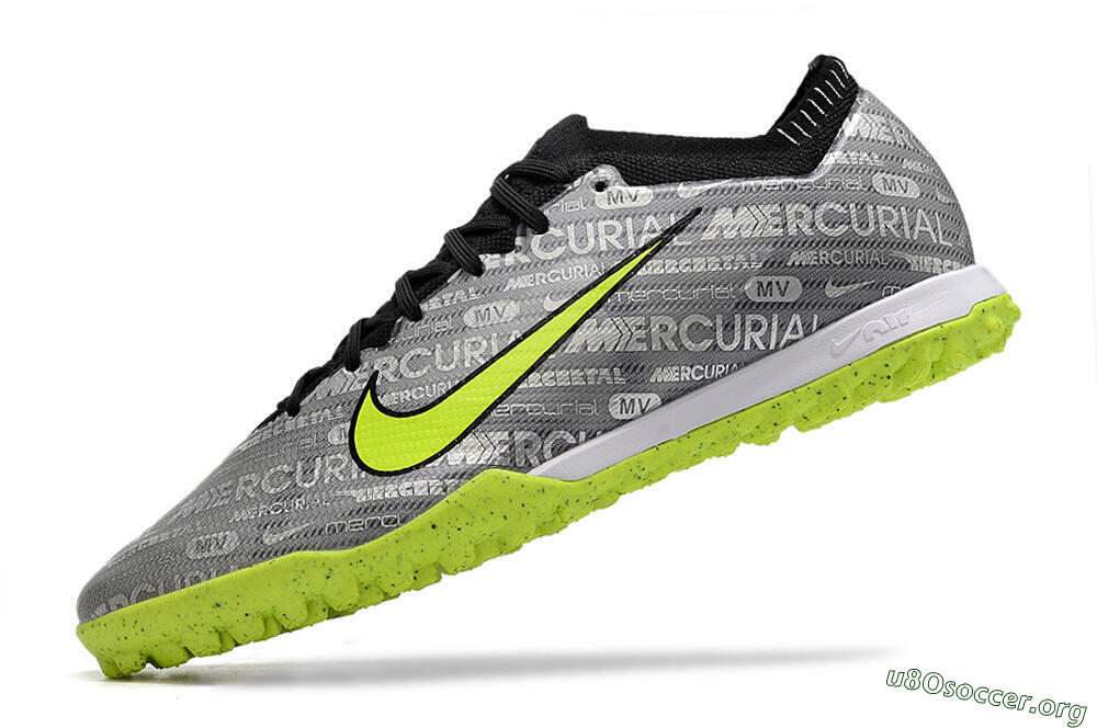 Nike Air Zoom Mercurial Vapor Elite TF Football Shoes - Grey/Black/Yellow 5