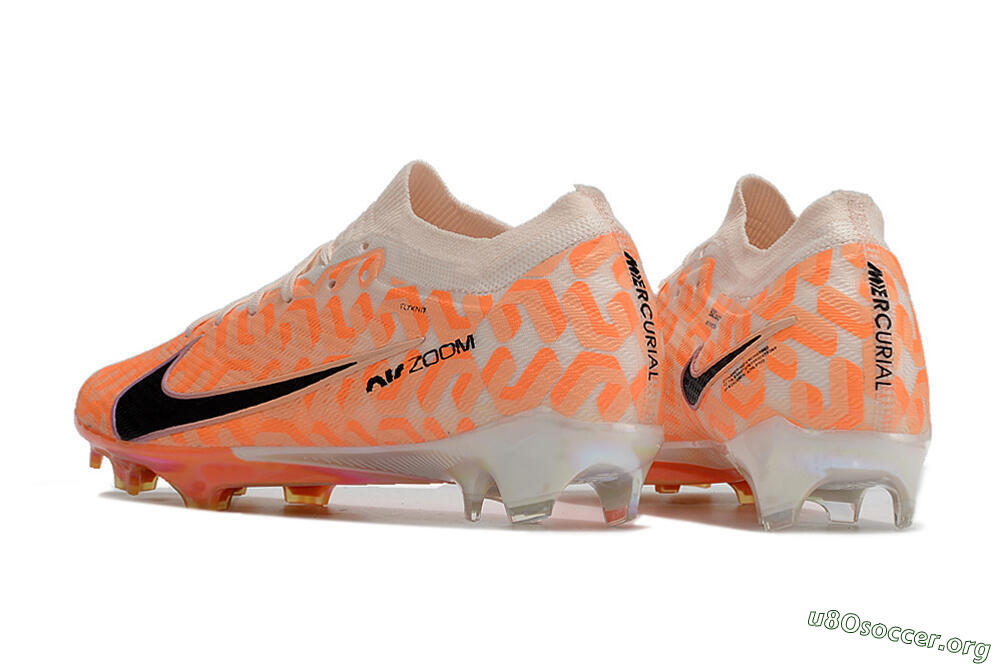 Nike Air Zoom Mercurial Vapor 15 Elite FG Football Boots - White/Orange/Black 4