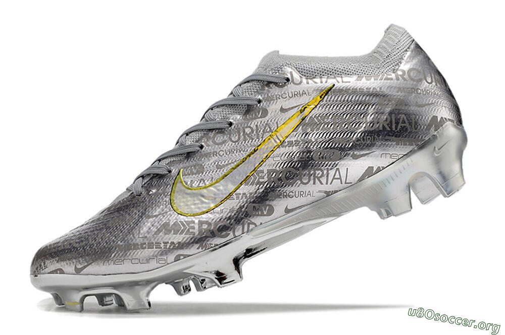 Nike Air Zoom Mercurial Vapor 15 Elite FG Football Boots - Silver/Gold 5