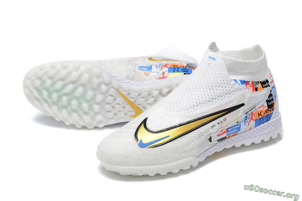 Harry Kane x Nike Phantom GX Elite DF Link TF Football Shoes - White/Gold/Black 0