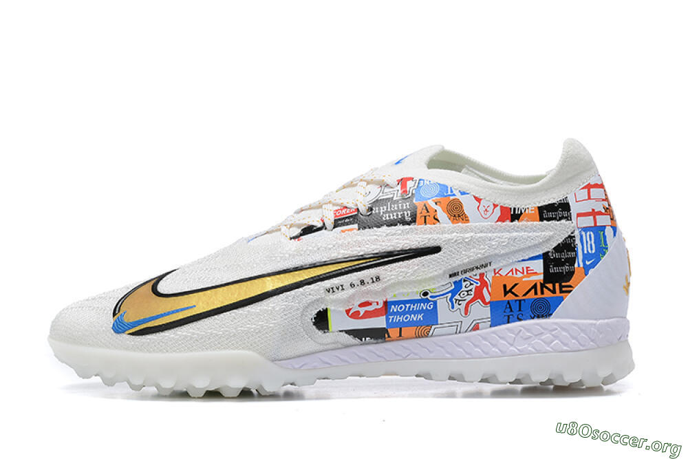 Harry Kane x Nike Phantom GX Elite TF Football Shoes - White/Gold/Black 3