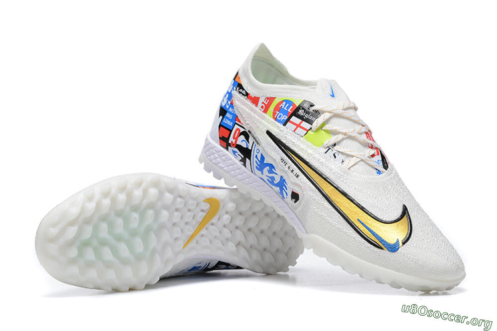 Harry Kane x Nike Phantom GX Elite TF Football Shoes - White/Gold/Black 4