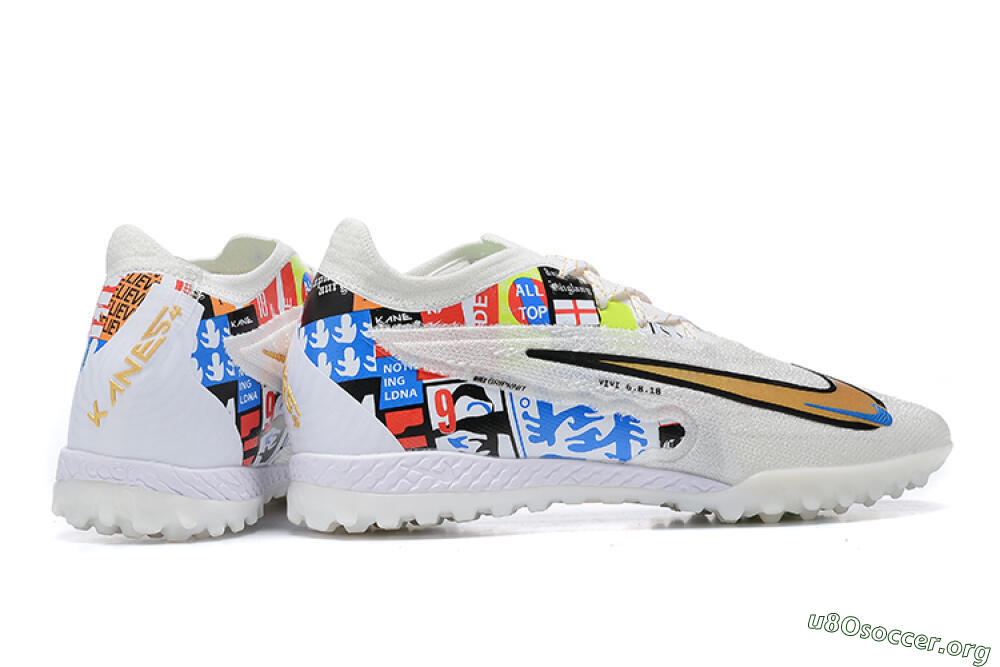 Harry Kane x Nike Phantom GX Elite TF Football Shoes - White/Gold/Black 8