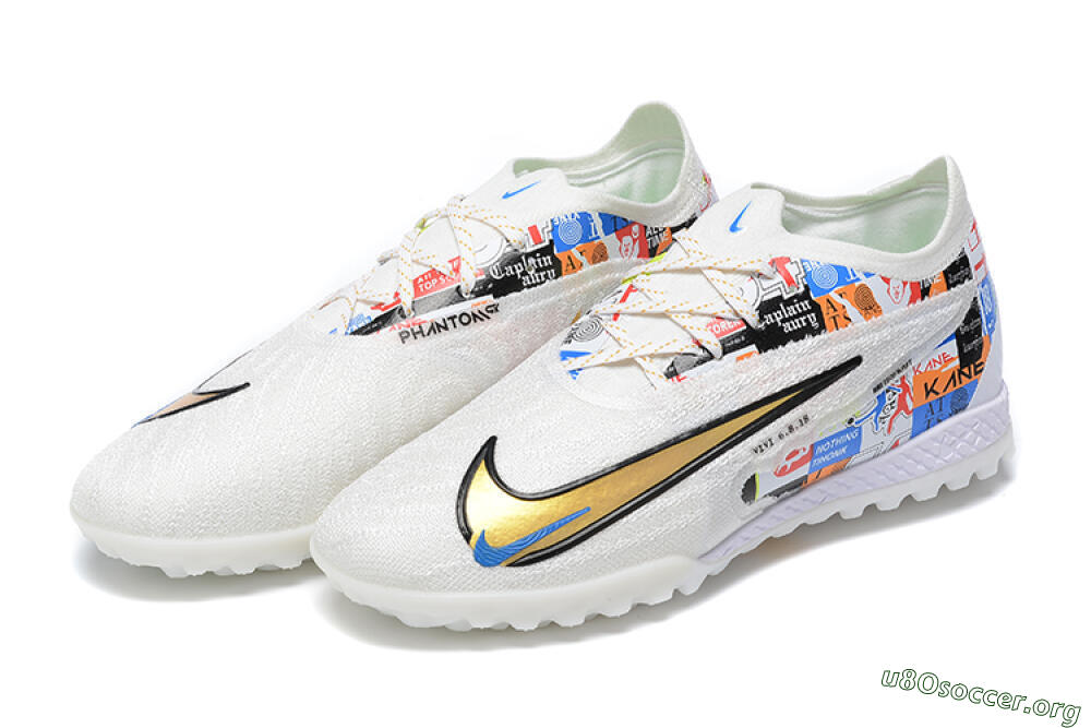 Harry Kane x Nike Phantom GX Elite TF Football Shoes - White/Gold/Black 9