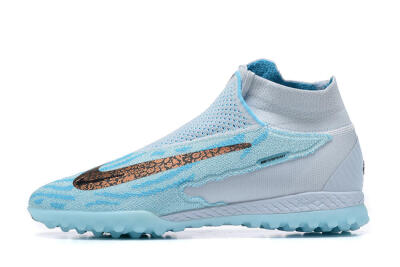 Nike Phantom GX Elite DF Link TF Football Shoes - Grey/Blue/Black