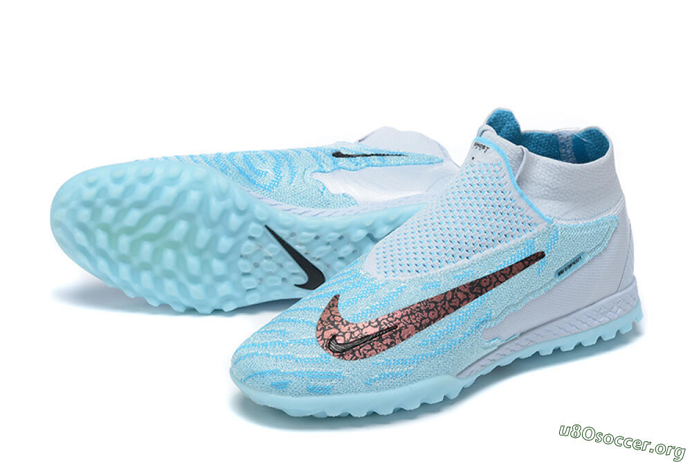 Nike Phantom GX Elite DF Link TF Football Shoes - Grey/Blue/Black 0