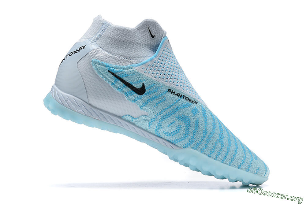 Nike Phantom GX Elite DF Link TF Football Shoes - Grey/Blue/Black 6