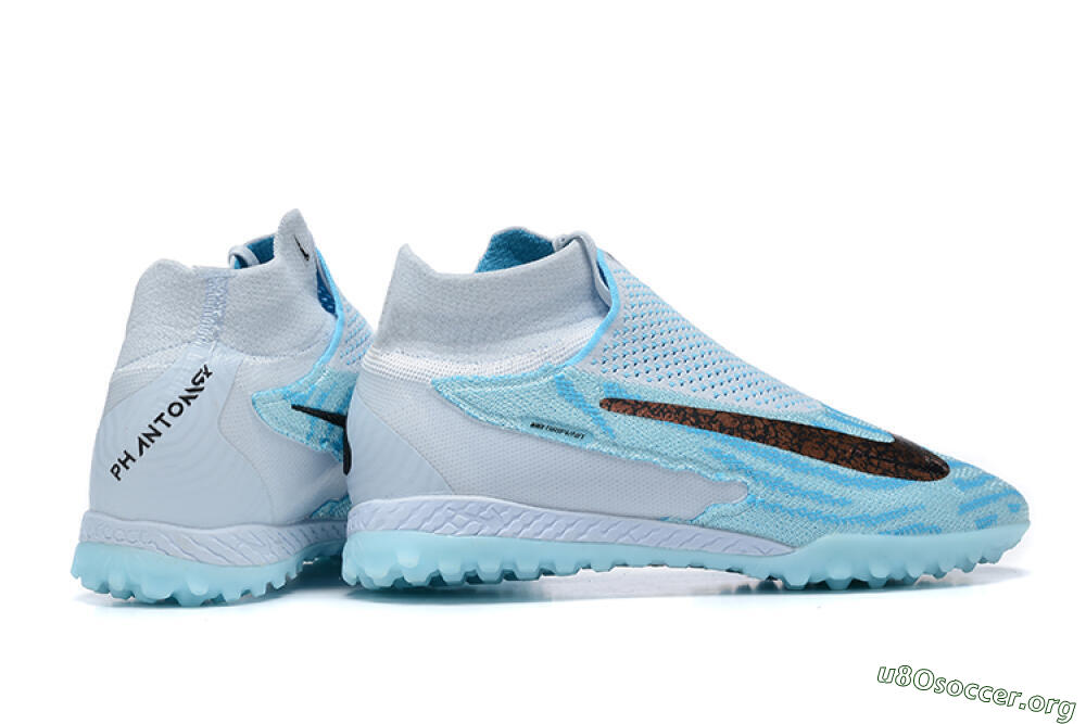 Nike Phantom GX Elite DF Link TF Football Shoes - Grey/Blue/Black 8