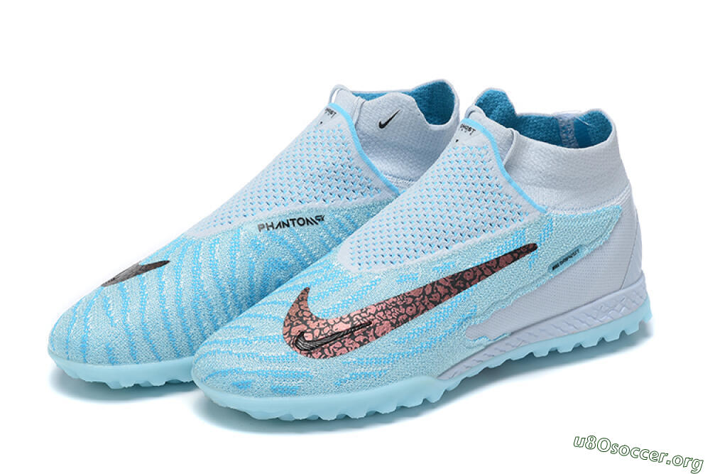 Nike Phantom GX Elite DF Link TF Football Shoes - Grey/Blue/Black 9