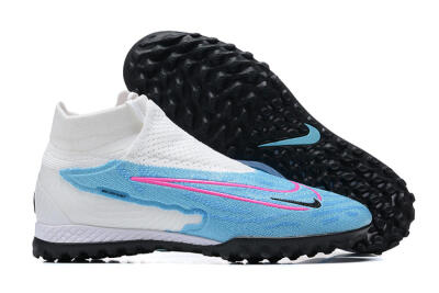 Nike Phantom GX Elite DF Link TF Football Shoes - White/Blue/Pink