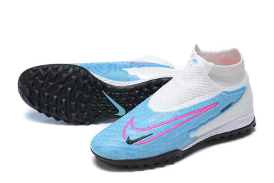Nike Phantom GX Elite DF Link TF Football Shoes - White/Blue/Pink
