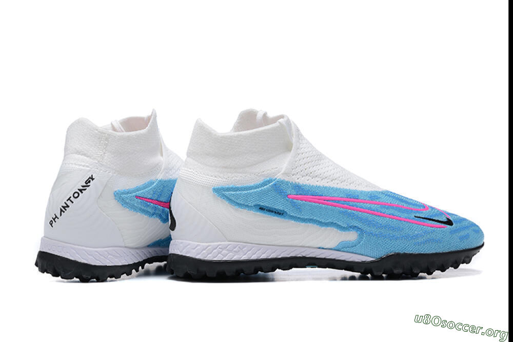 Nike Phantom GX Elite DF Link TF Football Shoes - White/Blue/Pink 8