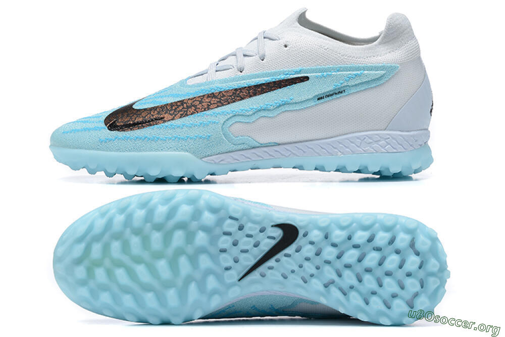 Nike Phantom GX Elite TF Football Shoes - White/Blue/Black 1