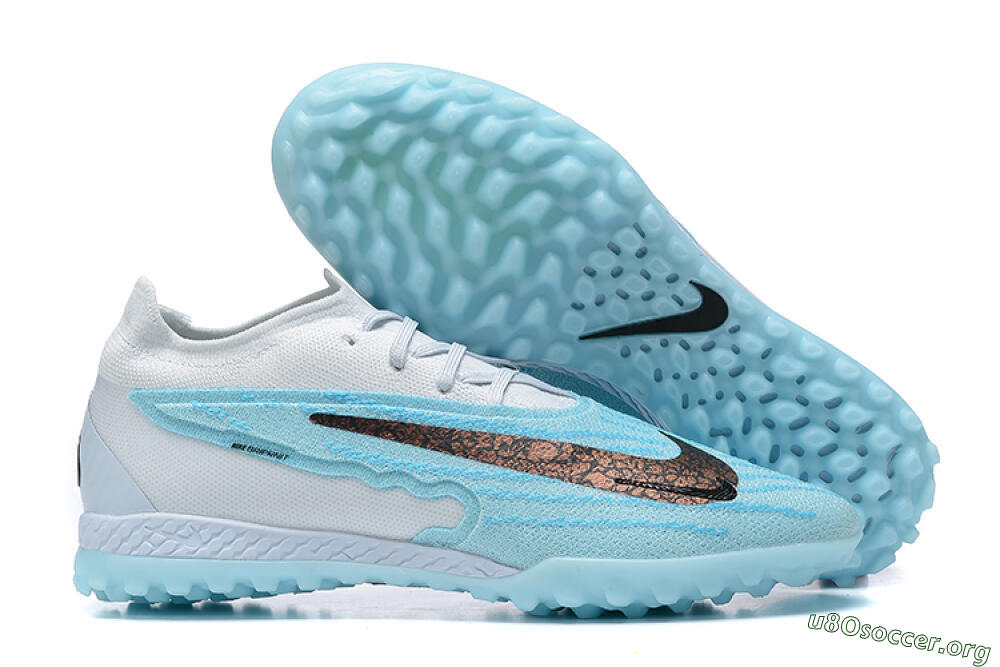 Nike Phantom GX Elite TF Football Shoes - White/Blue/Black 2