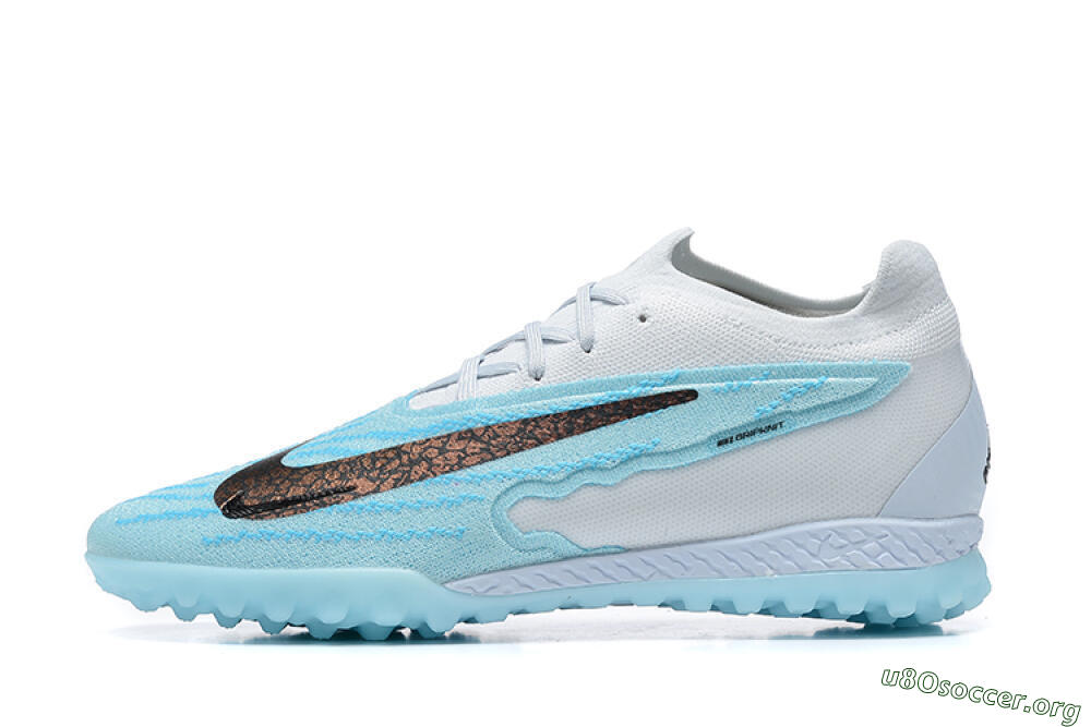 Nike Phantom GX Elite TF Football Shoes - White/Blue/Black 3