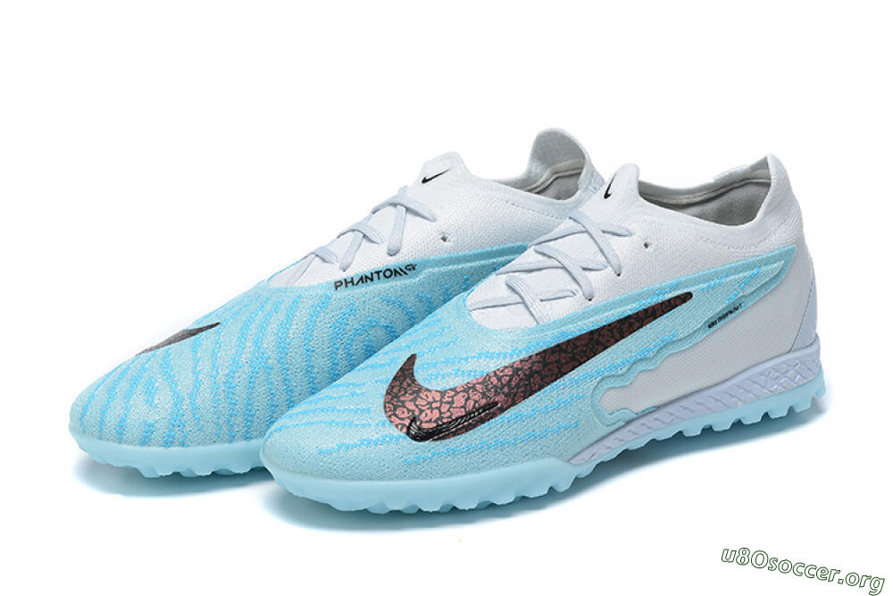 Nike Phantom GX Elite TF Football Shoes - White/Blue/Black 9