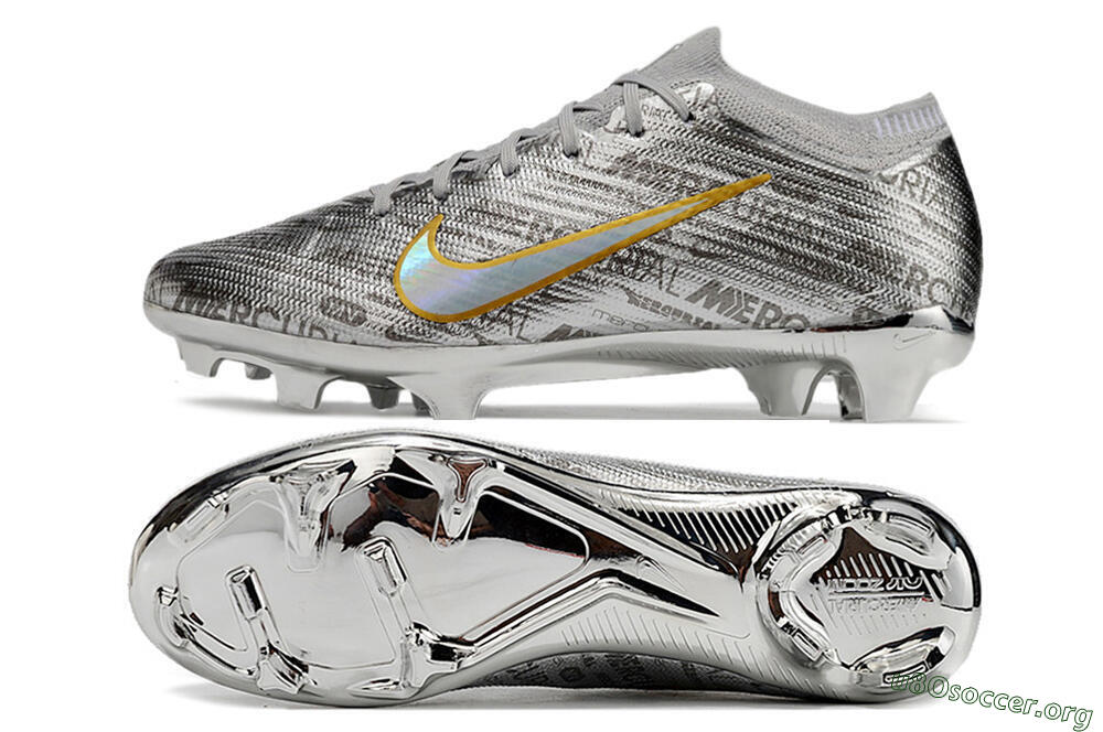 Nike Air Zoom Mercurial Vapor 15 Elite FG Football Boots - Sliver/Gold/Rainbow 1