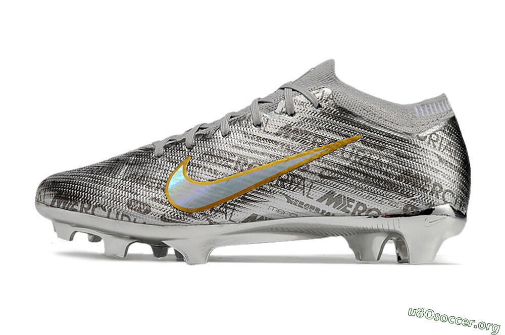 Nike Air Zoom Mercurial Vapor 15 Elite FG Football Boots - Sliver/Gold/Rainbow 3