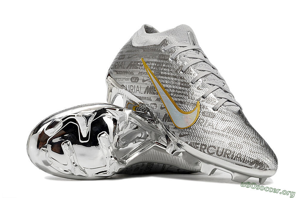 Nike Air Zoom Mercurial Vapor 15 Elite FG Football Boots - Sliver/Gold/Rainbow 0
