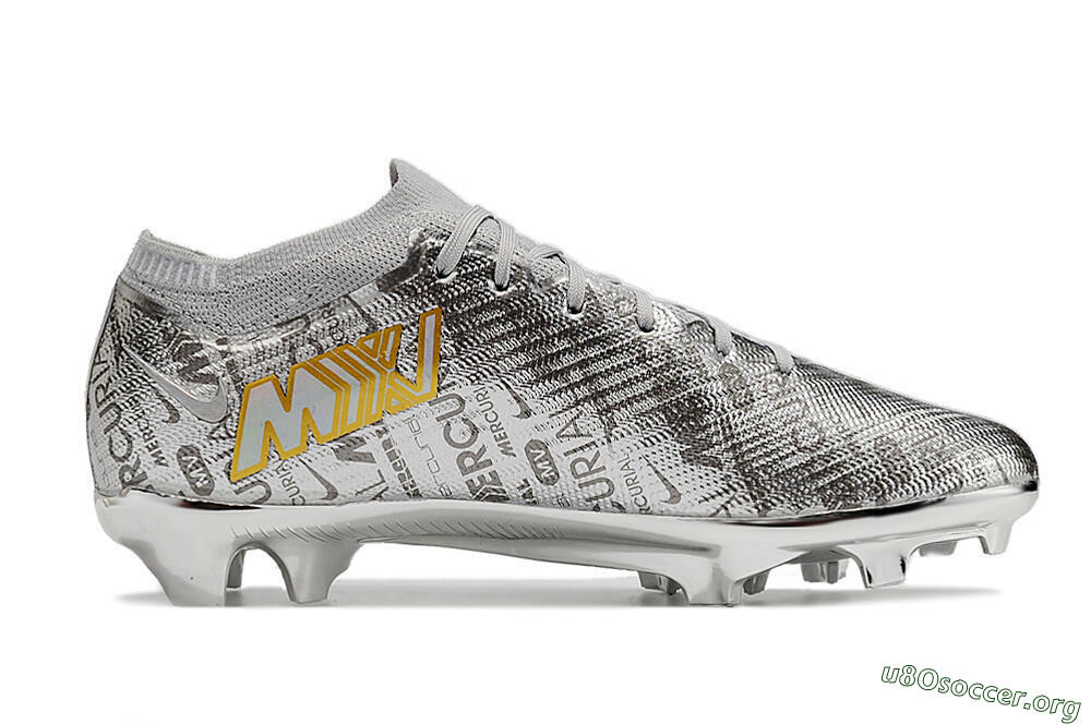 Nike Air Zoom Mercurial Vapor 15 Elite FG Football Boots - Sliver/Gold/Rainbow 4