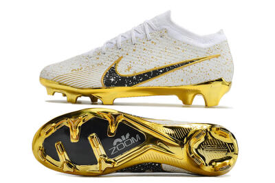 Nike Air Zoom Mercurial Vapor 15 Elite FG Football Boots - White/Gold/Black