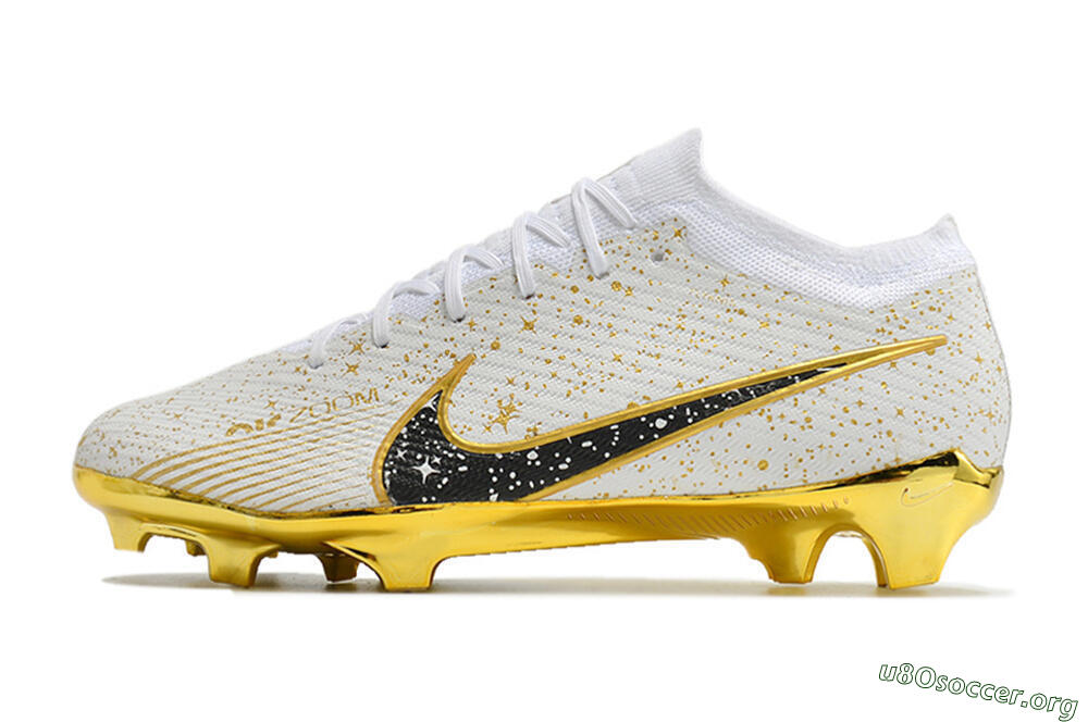 Nike Air Zoom Mercurial Vapor 15 Elite FG Football Boots - White/Gold/Black 3
