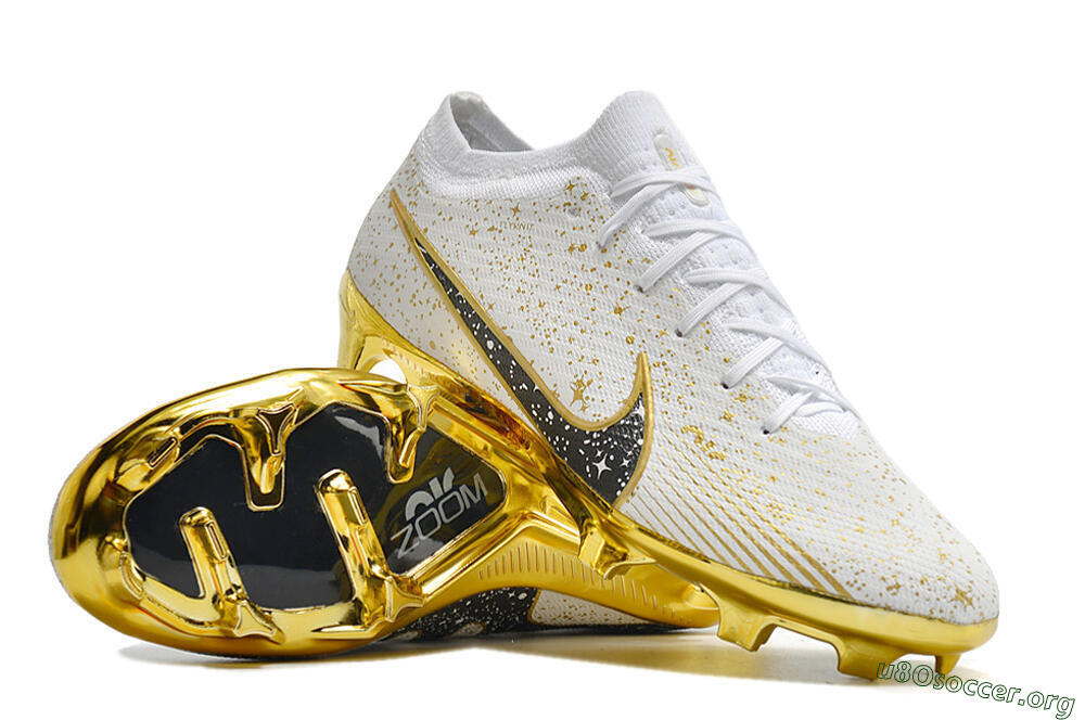 Nike Air Zoom Mercurial Vapor 15 Elite FG Football Boots - White/Gold/Black 0