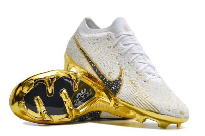 Nike Air Zoom Mercurial Vapor 15 Elite FG Football Boots - White/Gold/Black