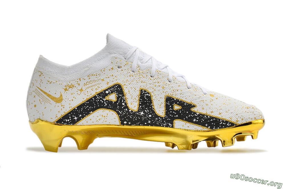 Nike Air Zoom Mercurial Vapor 15 Elite FG Football Boots - White/Gold/Black 4