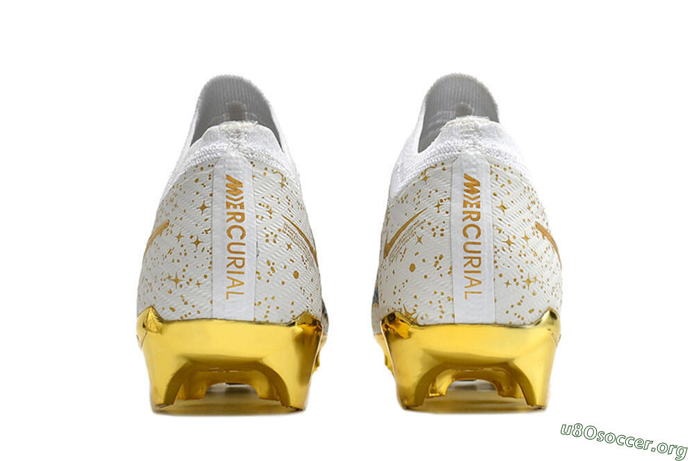 Nike Air Zoom Mercurial Vapor 15 Elite FG Football Boots - White/Gold/Black 6