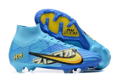 Kylian Mbappe x Nike Air Zoom Mercurial Superfly 9 Elite FG Football Boots - Blue/Yellow/Black