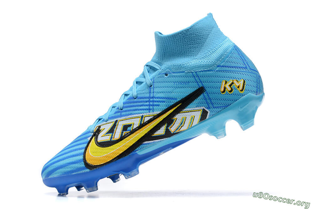 Kylian Mbappe x Nike Air Zoom Mercurial Superfly 9 Elite FG Football Boots - Blue/Yellow/Black 7