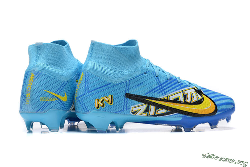 Kylian Mbappe x Nike Air Zoom Mercurial Superfly 9 Elite FG Football Boots - Blue/Yellow/Black 9